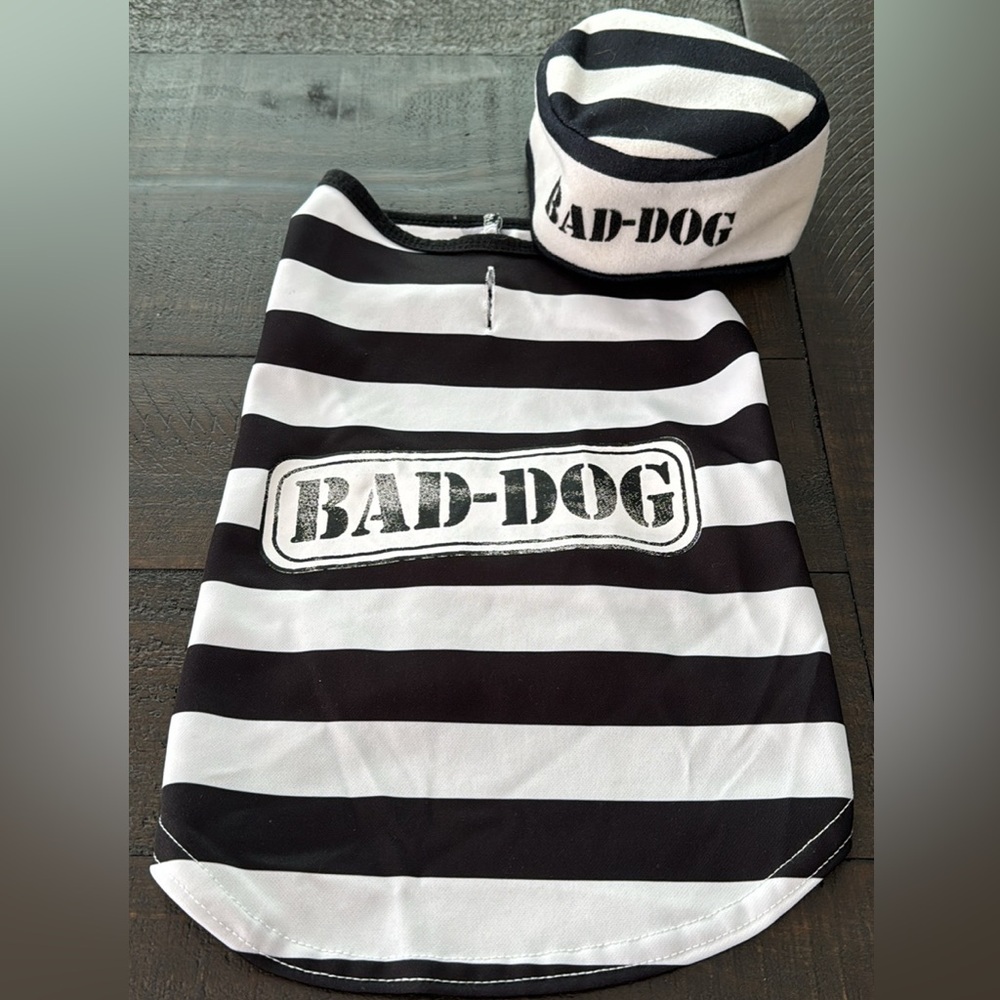 Dog Halloween Costume - Bad Dog prisoner
